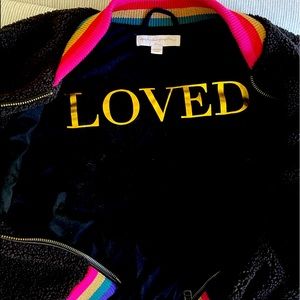 Spiritual Gangster black fleece long sleeve bomber jacket (crop style)